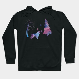 Cocker Spaniel Winter Art With Snowflakes Hoodie